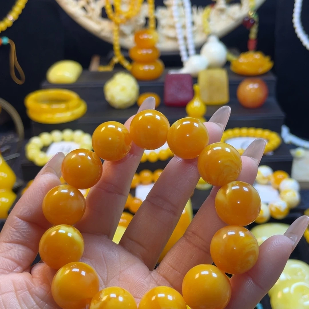 看***切老蜡深飘花款手串一条卡18