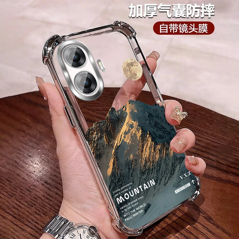 中国风适用红米Turbo4Pro手机壳男士四角防摔套 山峰镜头膜软硅胶