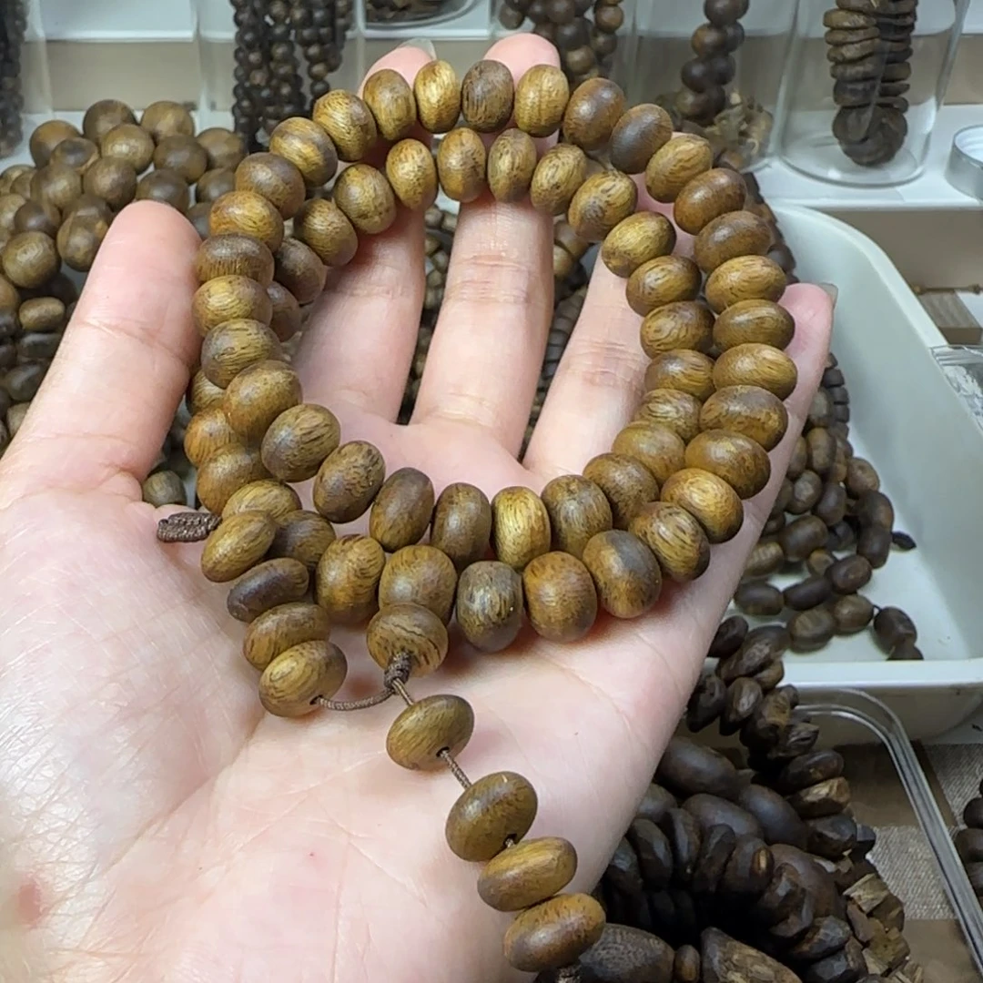 籽***籽沉香手串双圈老料海南老白棋算盘21克+