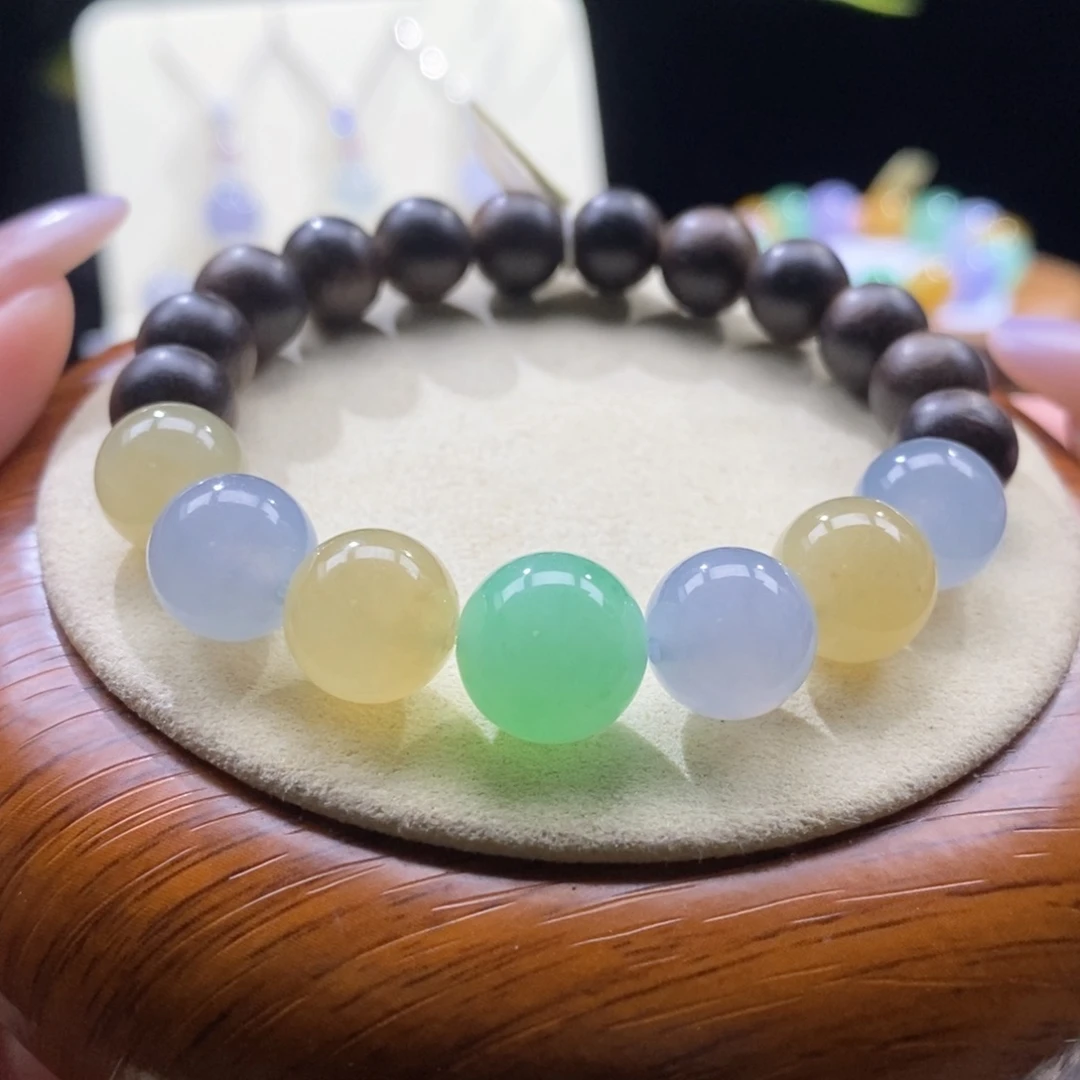 翡翠未镶嵌颈饰翡翠糖果缤纷色系手串