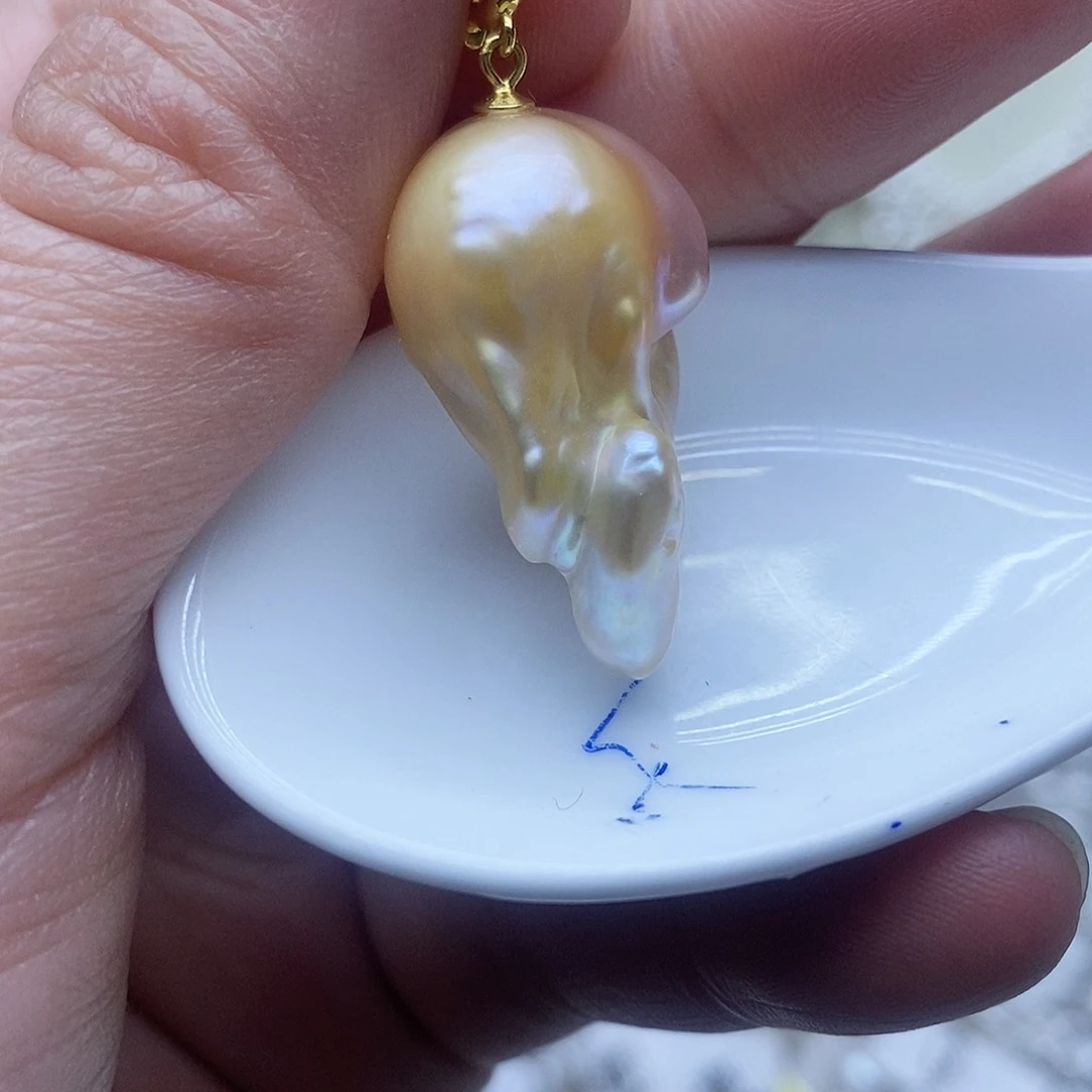 银S925镶嵌吊坠淡水珍珠