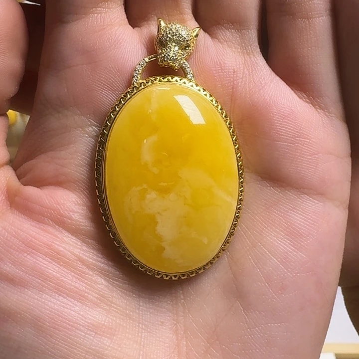 蜜蜡银S925镶嵌吊坠(不含链)吊坠