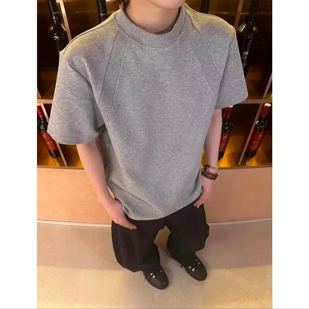 HandSeven重磅潮流夏季boxy版型拼接硬挺短袖