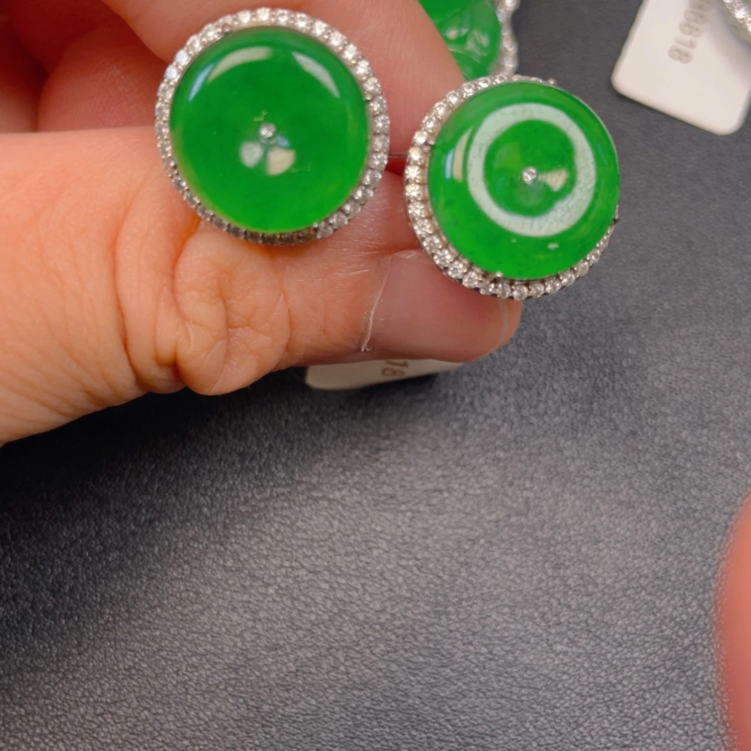 吊坠(不含链)银S925镶嵌翡翠