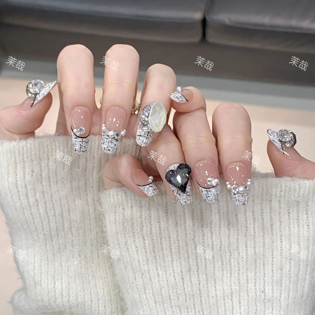 茉哉KK专属【施家全华/黑白小香】纯手工定制拆卸穿戴甲A3537