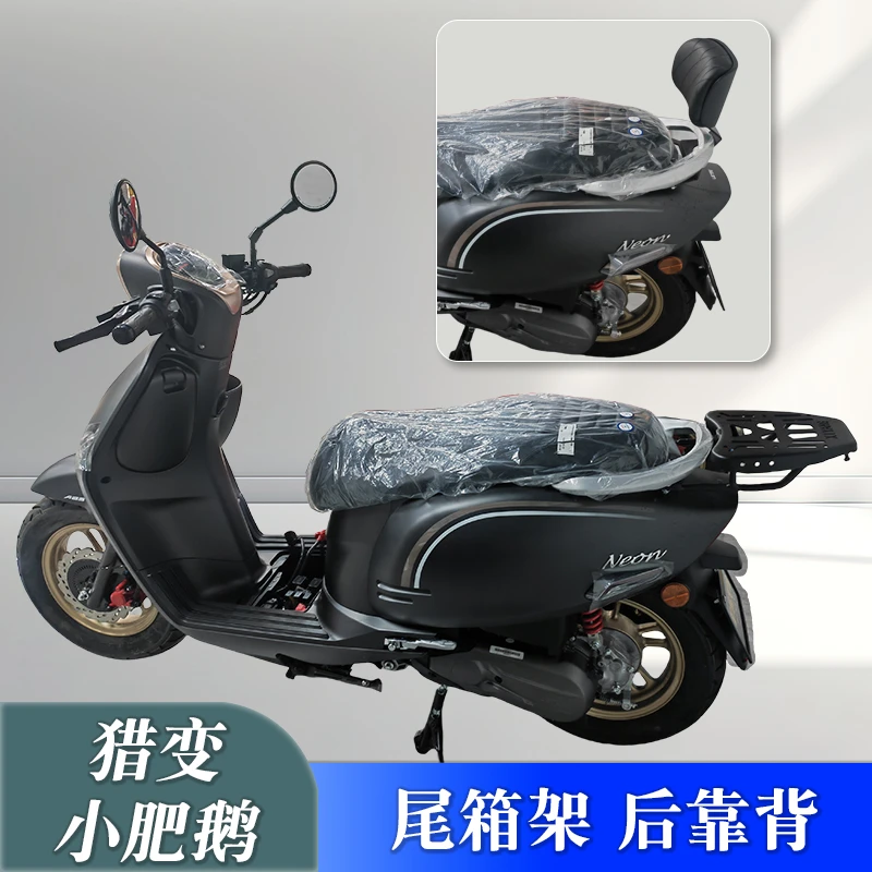 适用猎变摩托车小肥鹅尾箱架后货架改装载物架后靠背载人靠垫配件