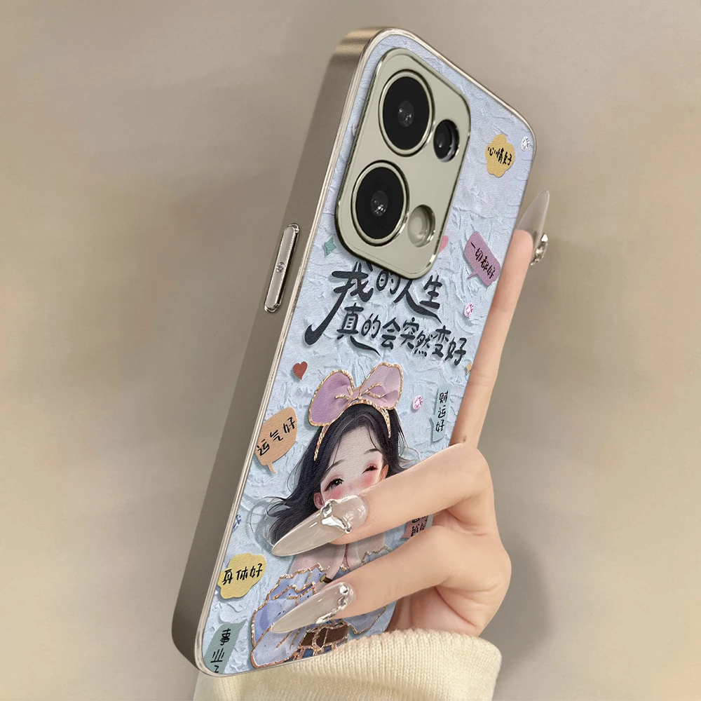 人生会变好适用opporeno14手机壳女全包小众高级网红同款数码配件