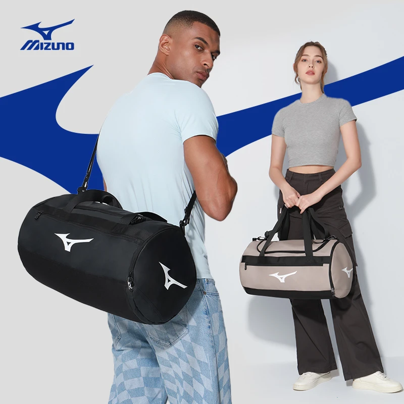 Mizuno/美津浓大容量运动健身包干湿分离游泳包圆筒斜挎包户外