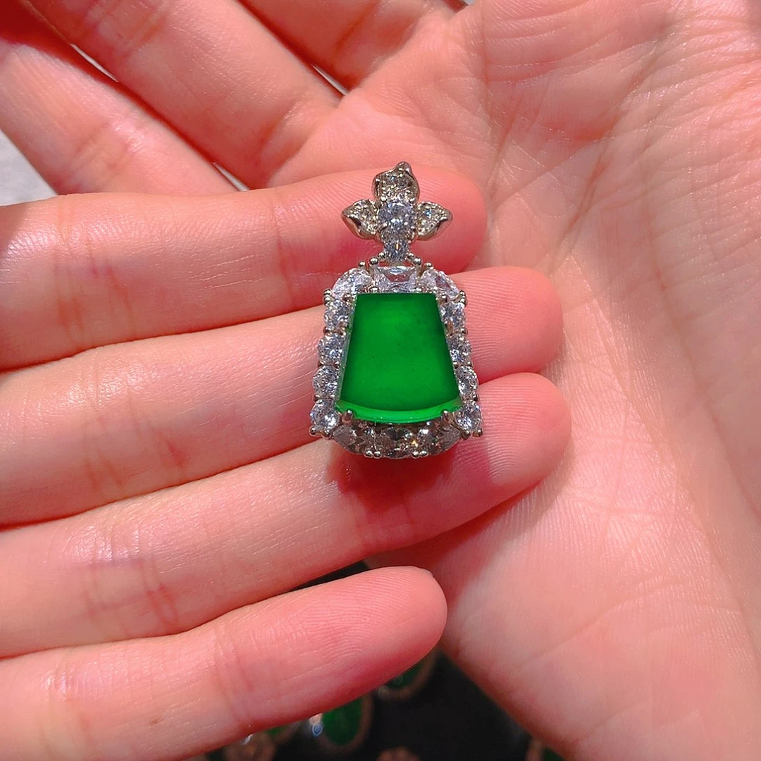 吊坠(不含链)银S925镶嵌翡翠B*B