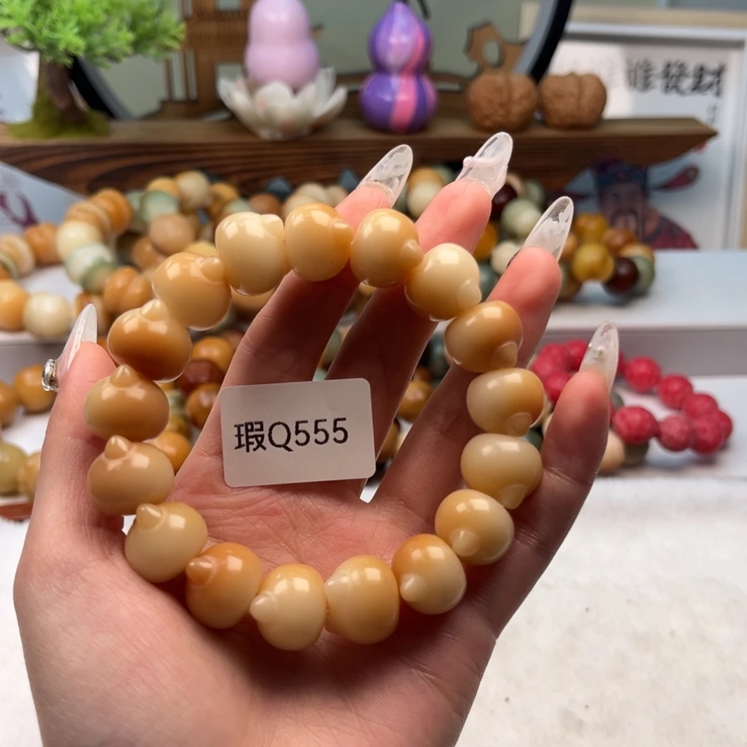 菩提根/象牙果手串15mm瑕猫头一串q555
