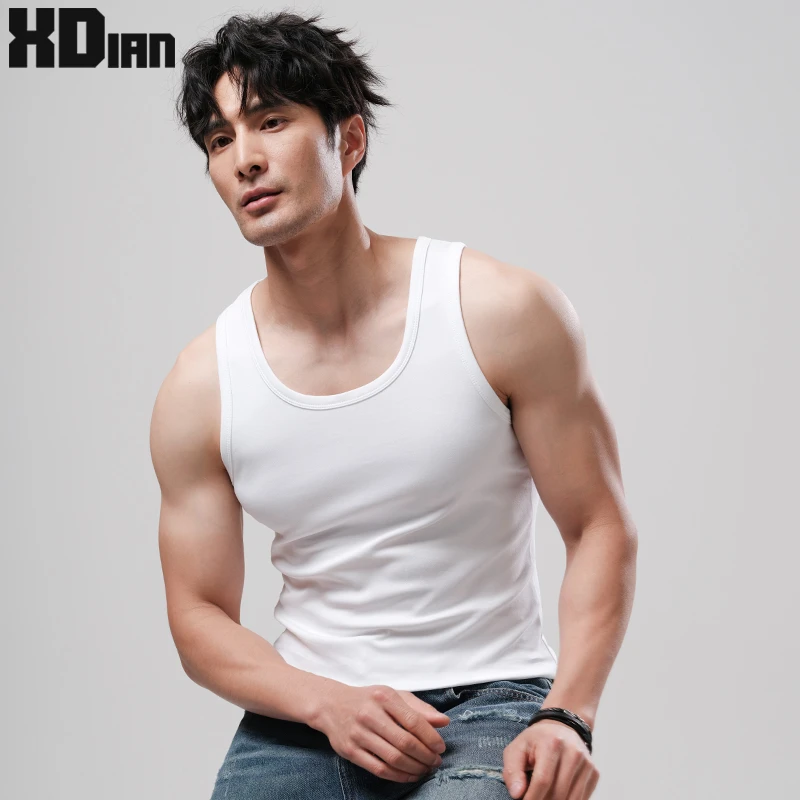 【新升级精梳棉】220G美式背心男款紧修身运动健身弹力打底跨栏夏季