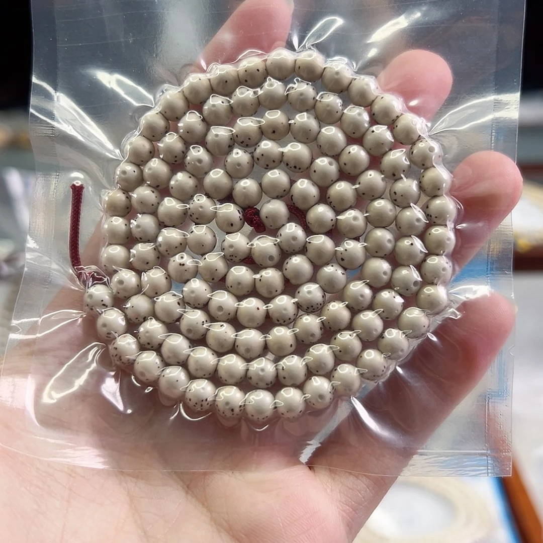 手串星月菩提Fqh6mm 原白 半壁大留白 规整星