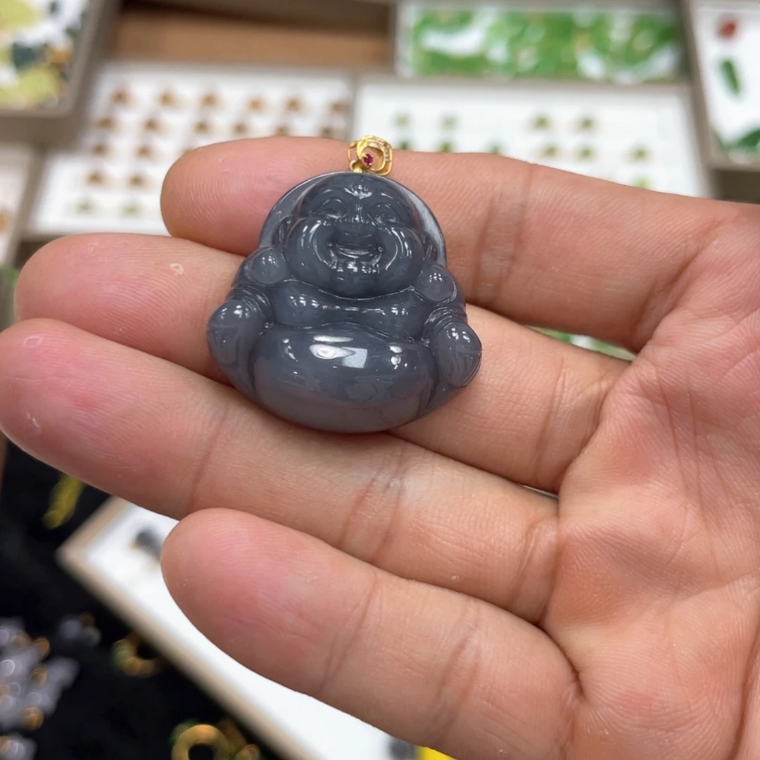 颈饰18K金镶嵌和田玉幻*