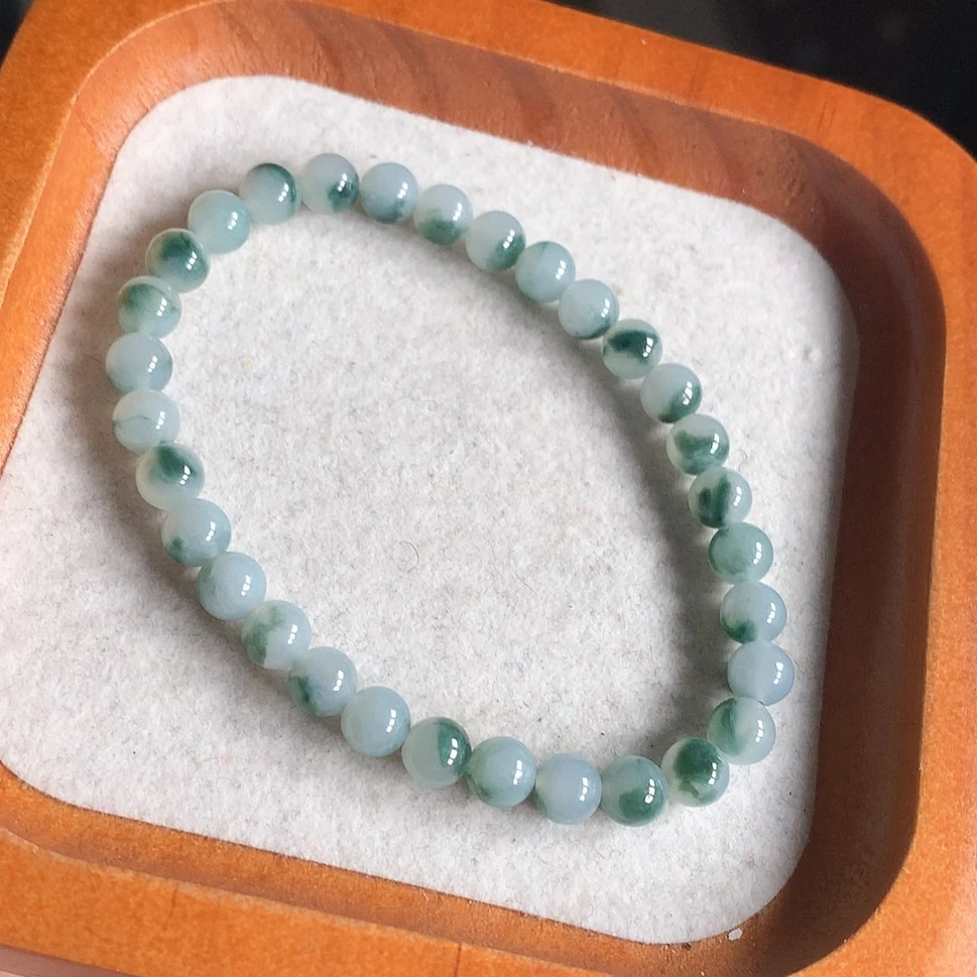 翡翠未镶嵌手串飘花5.8