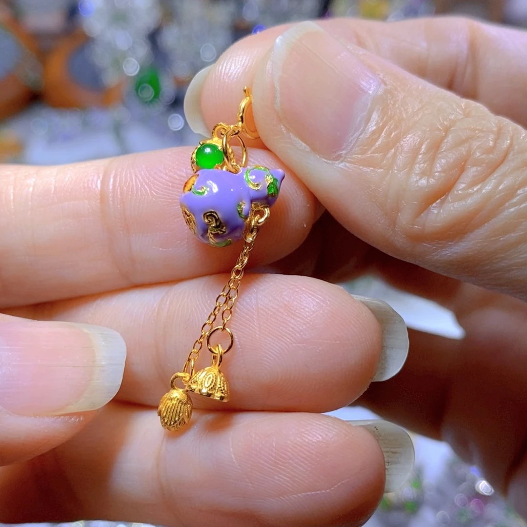 翡翠颈饰银S925镶嵌天然翡翠