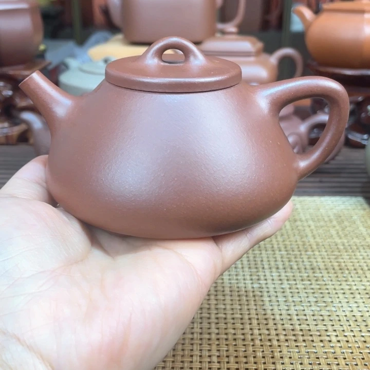 茶壶紫砂紫泥石瓢半手工