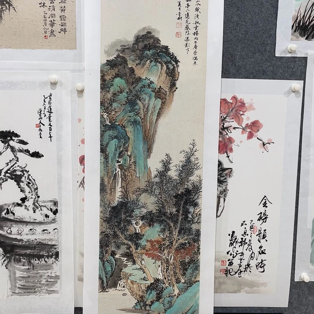 查树传统山水四尺对开