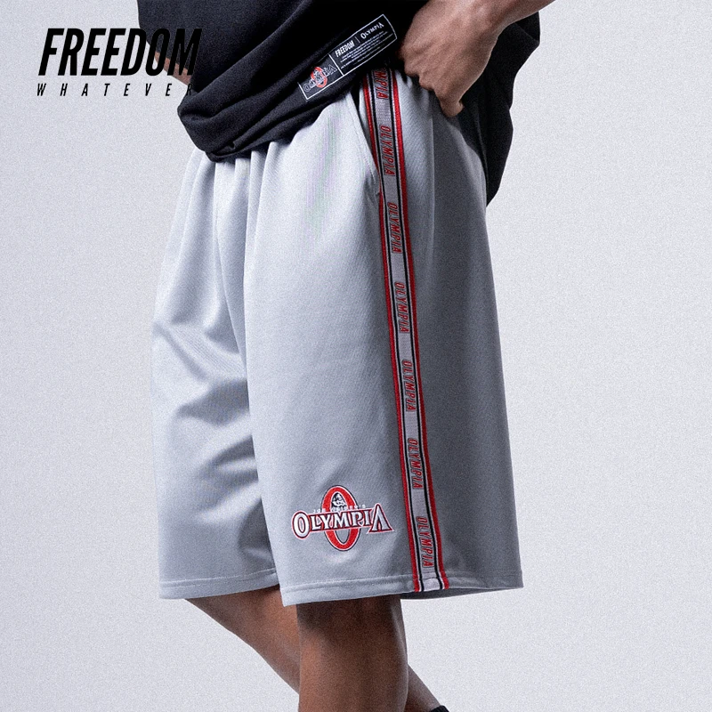 FREEDOM奥林匹亚联名款短裤健身美式宽松训练肌肉透气五分吸汗