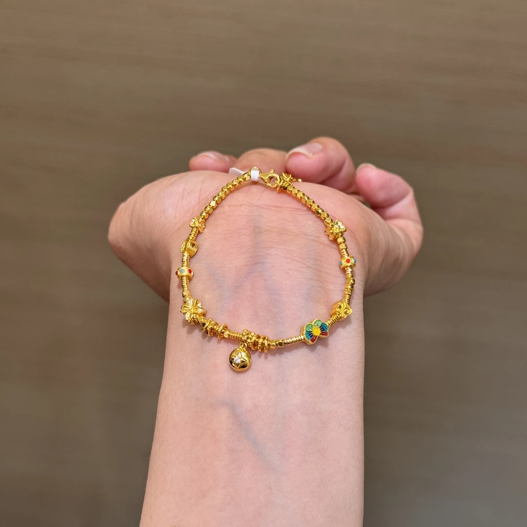 【菠萝珠宝】足金999 蝴蝶的世界也是彩色 手链 金重：10.5克