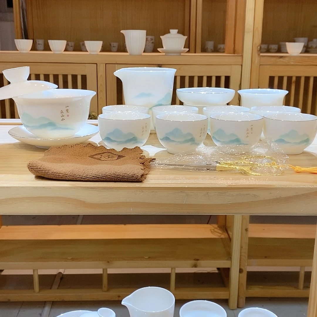 【墨城】羊脂玉瓷一览众山小15头