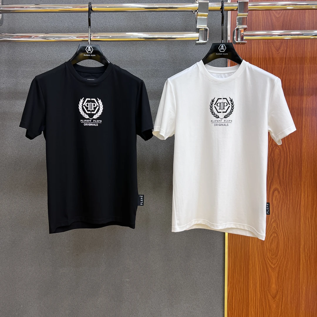 PLIPHPP PLEPN正品PP英文高奢轻奢标麦穗时尚潮流修身短袖T恤1708