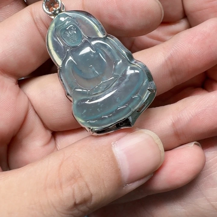 翡翠未镶嵌颈饰天然A货翡翠放漏