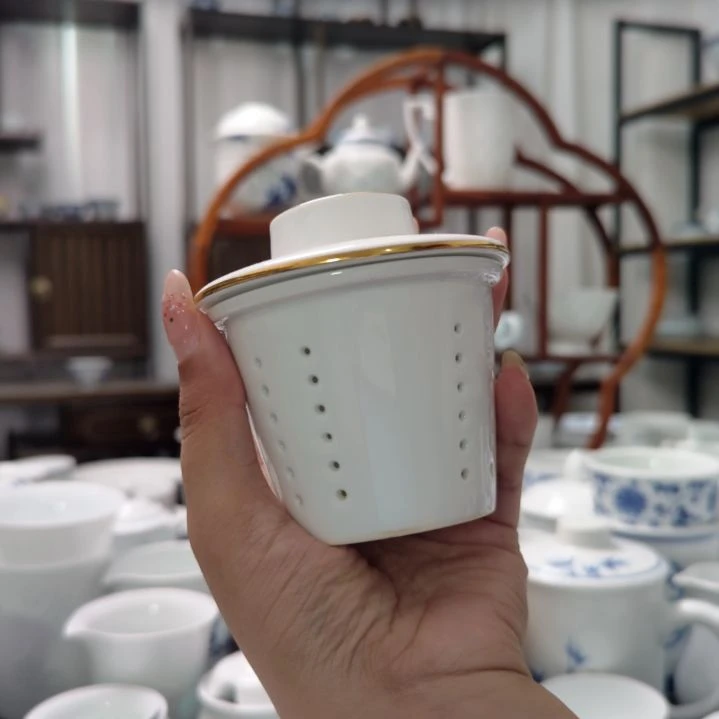 瓷清饮苹果杯盖加漏各一个