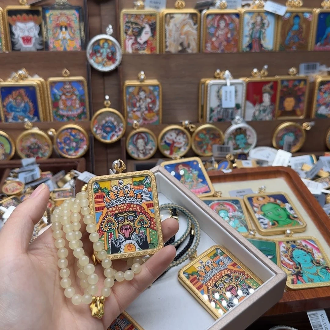 吊坠长***公古祥手绘唐卡