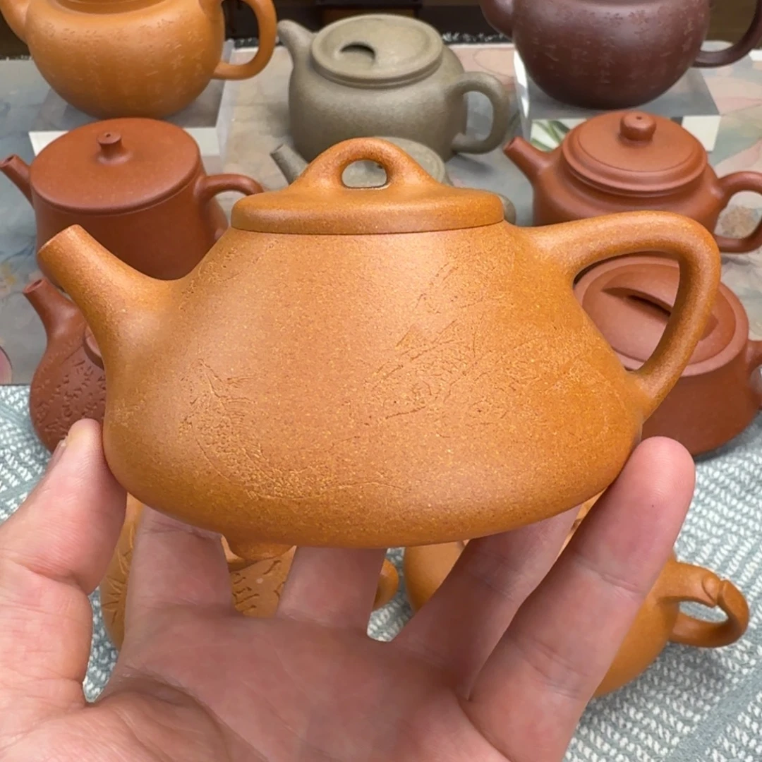 瀚***诗紫砂茶壶子冶 金黄段 半手工 230cc