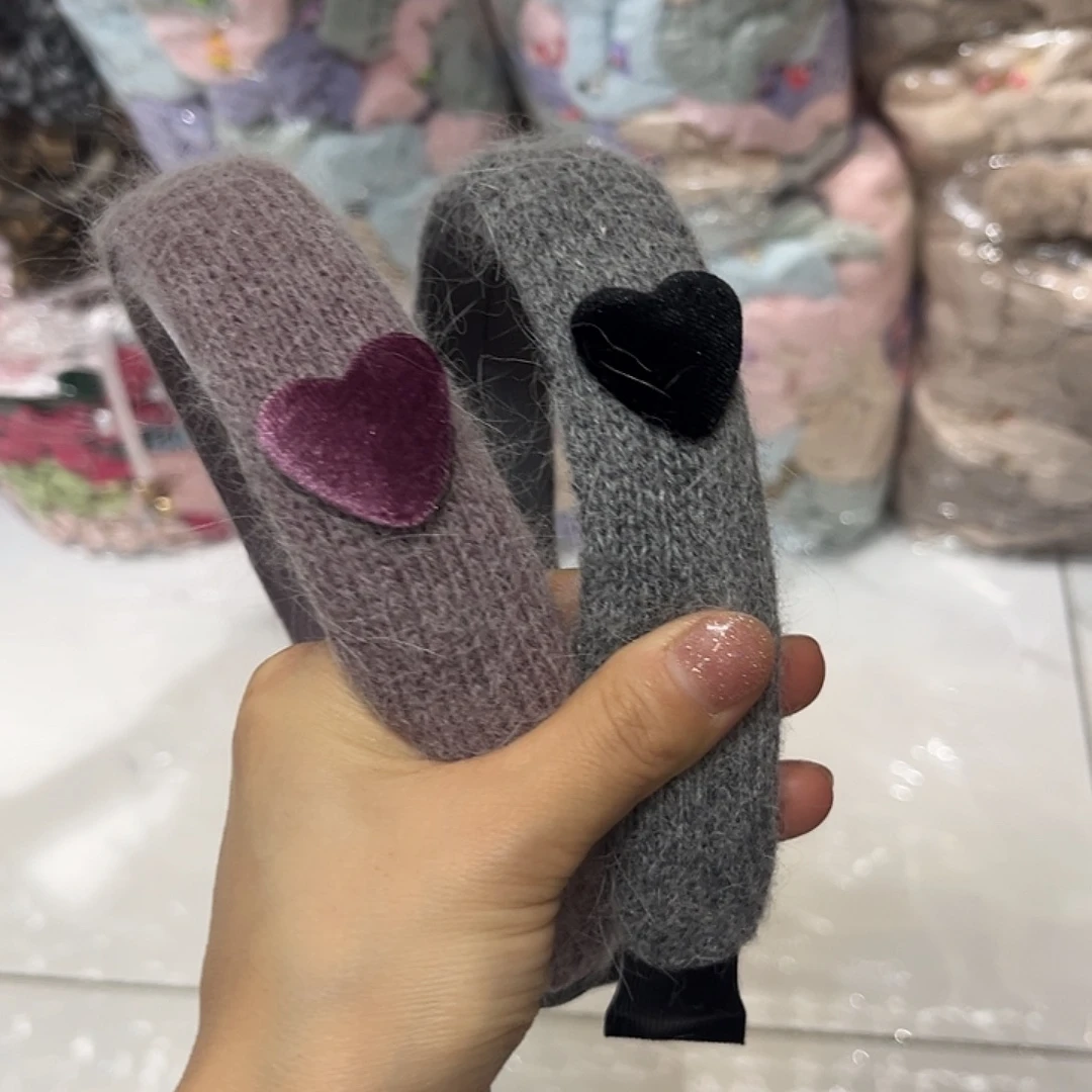 皮质非金属灰色紫色毛毛发箍