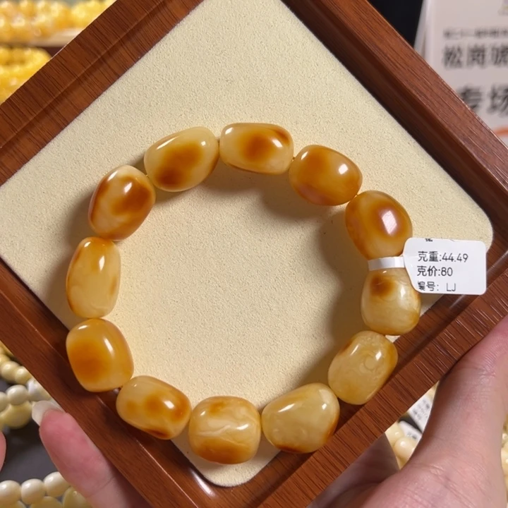 手链琥珀未镶嵌19mm随行蜜蜡手串LJ