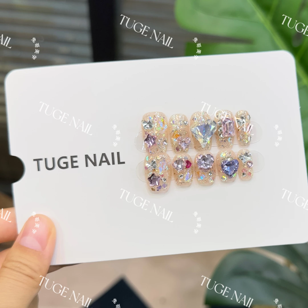 TugeNail “桃花晶石" 高级复古极简小众设计师新年款美甲1166