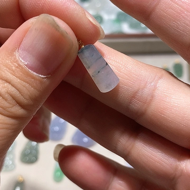 吊坠(不含链)18K金镶嵌翡翠5号
