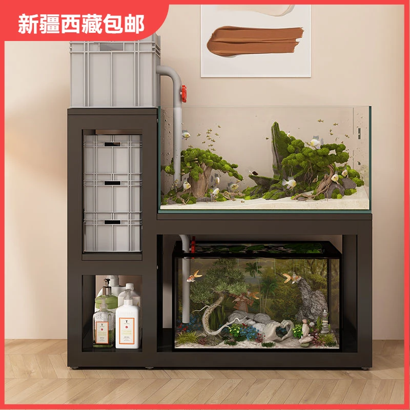 新疆包邮鱼缸架鱼缸柜鱼缸桌龟缸架鱼缸底座金属钢架承重多层