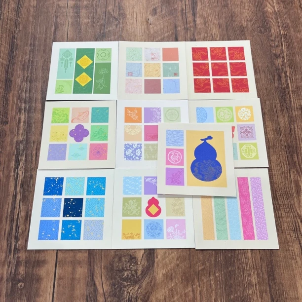 问纸楼·4寸（10*10cm）文创空白涂层软卡九宫格四宫格混搭半生熟