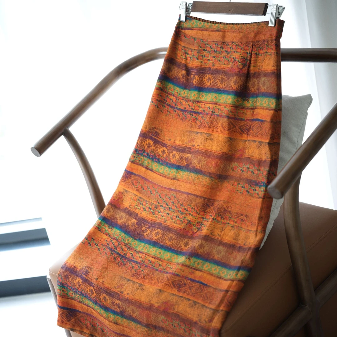 『关雎』新中式满分桑蚕丝香云纱半身裙DHSB5156