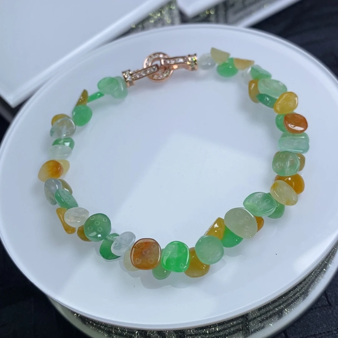翡翠未镶嵌手串多宝小莲蓬