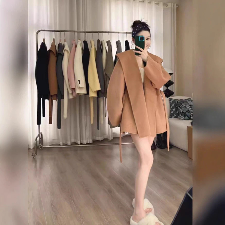 小个子双面羊绒大衣女2025秋冬新款流行短款气质加厚羊毛呢外套