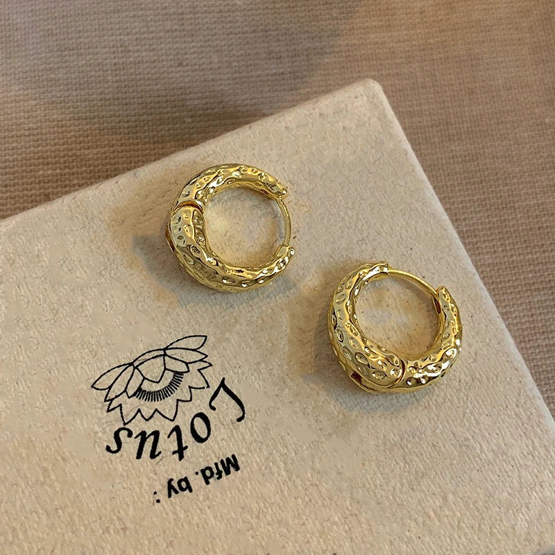 铜合金耳饰 金色耳圈耳环女2025新款爆款秋冬素圈轻奢小耳饰耳钉