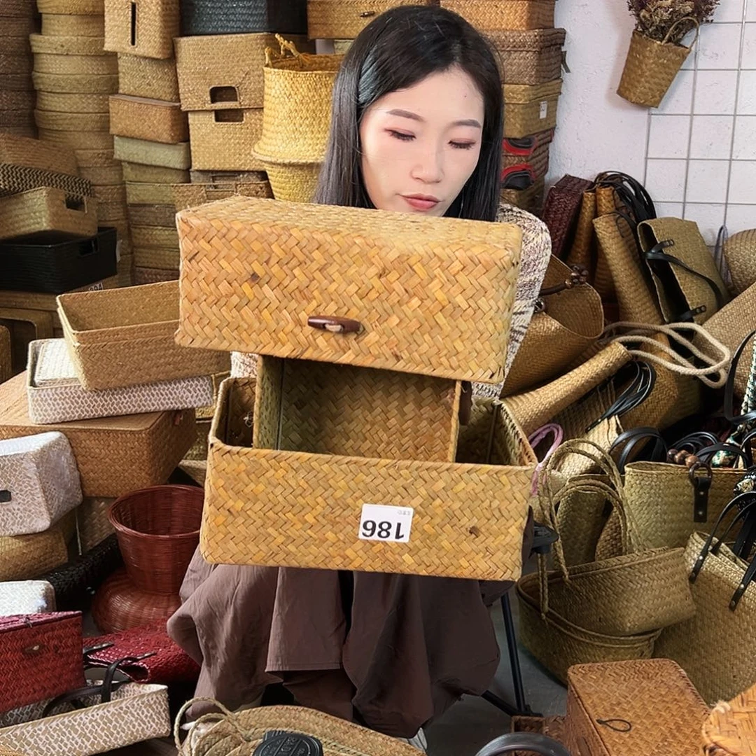 编织带草编包/草编收纳盒微瑕疵