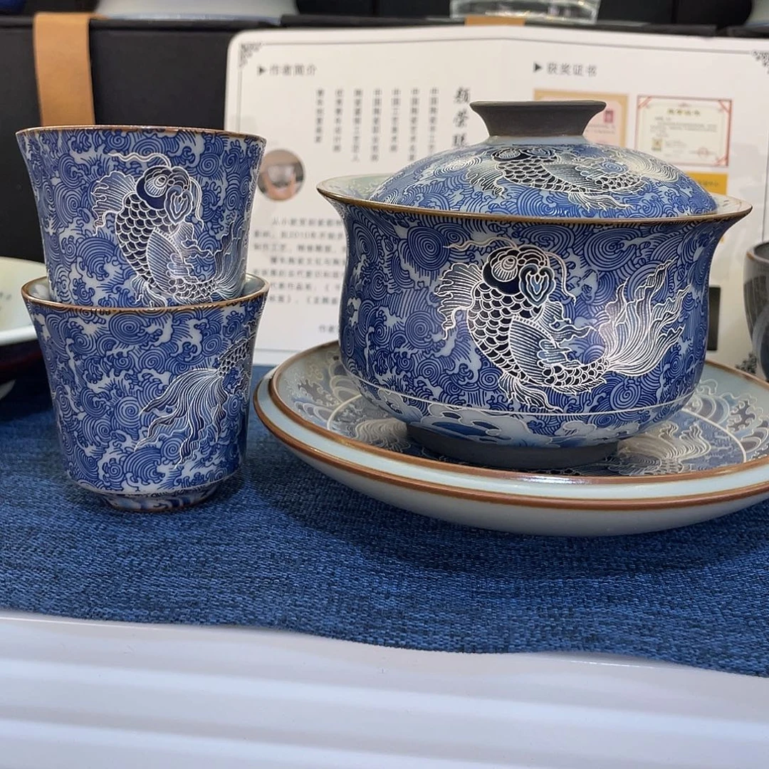 陶景德陶瓷盖碗茶具