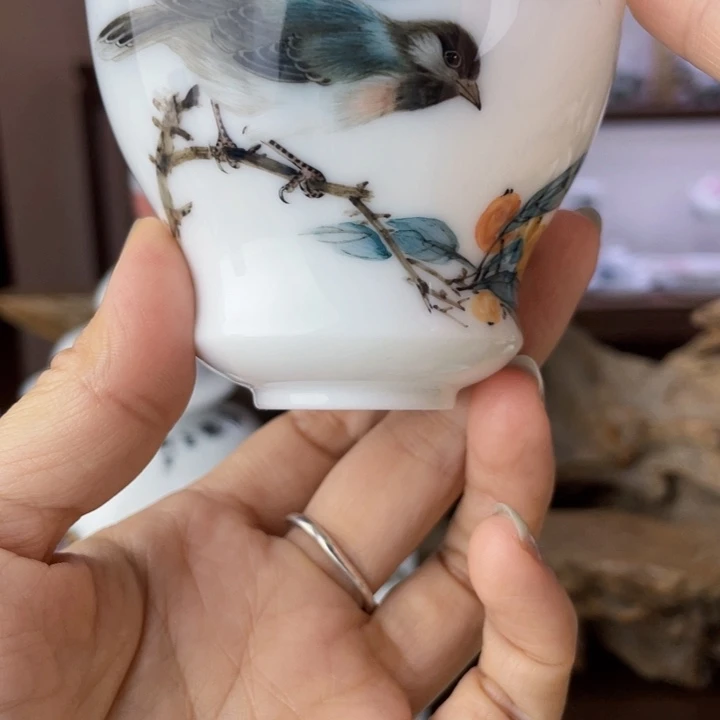 杯?***.主人杯手绘釉下彩
