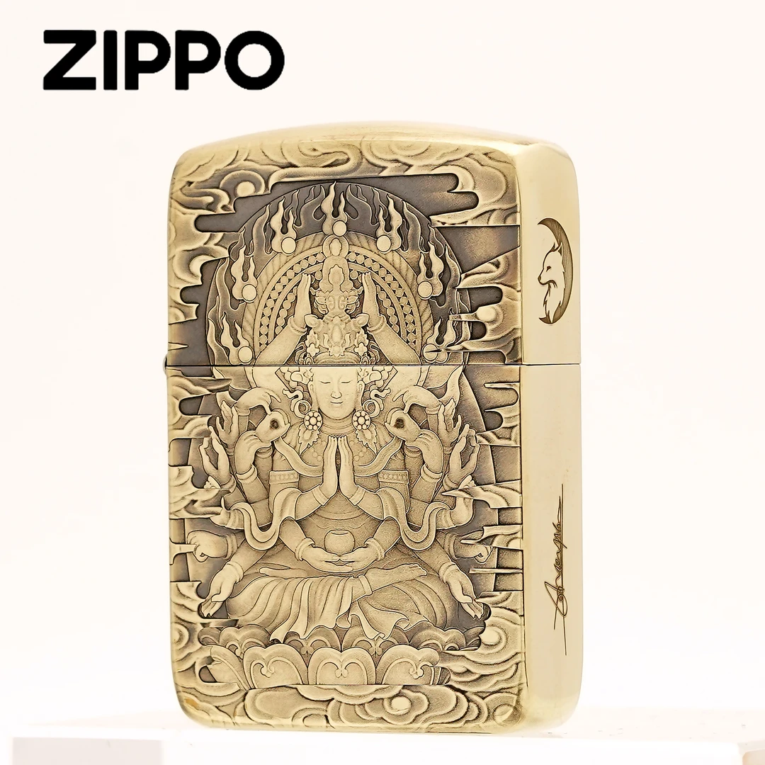 ZIPPO正品打火机/1941军机【千手观音】黄铜雕刻DY9913DK【阿明1