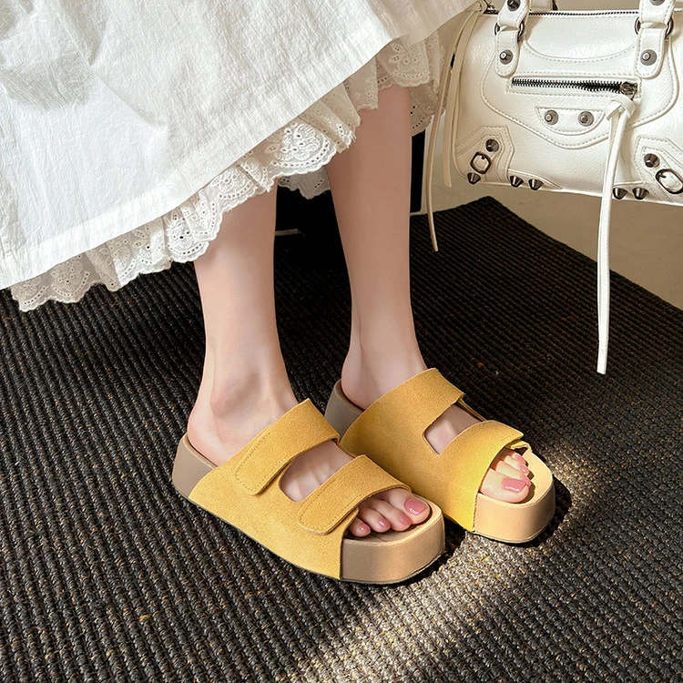 真皮勃肯松糕底舒适休闲勃肯鞋