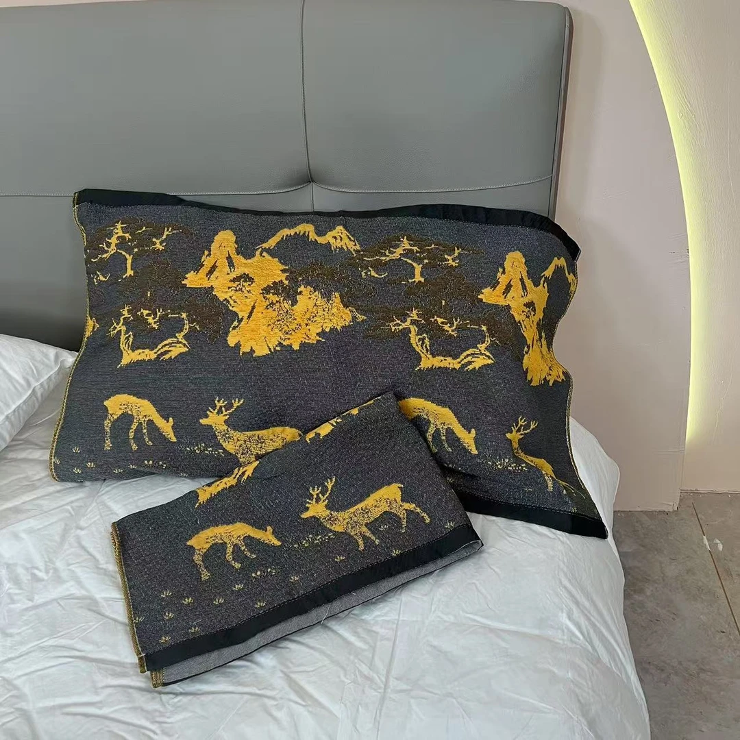 江山逐鹿52*78高密枕巾柔软高档透气枕巾