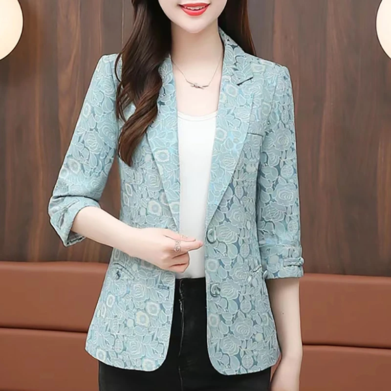 2025夏季新款新中式显瘦西装外套气质修身高级感短款上衣