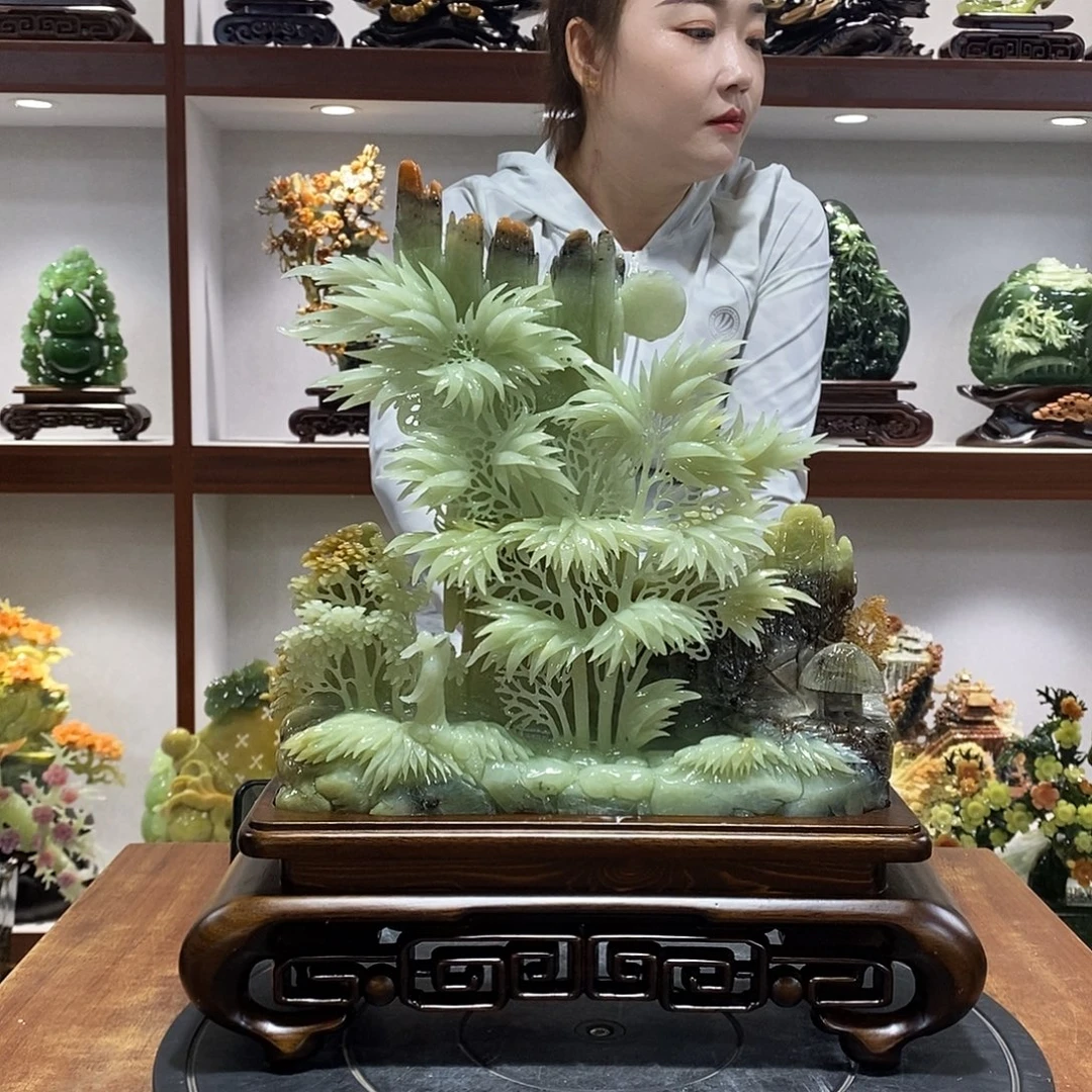 曹***丽玉山水摆件 玄关摆件