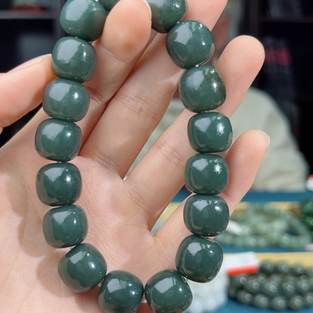 和田玉手串未镶嵌手串纯天然新疆且末料14mm