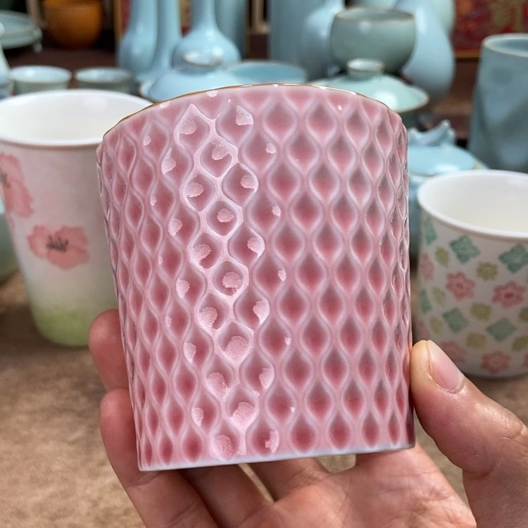 【闪购商品】豆小号粉釉可乐杯 粉釉