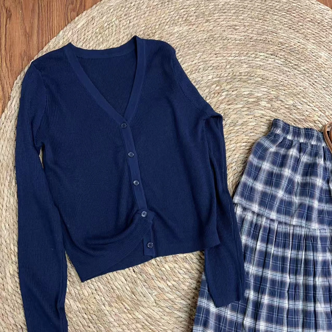 【那尚新品】简约显瘦百搭冰麻针织开衫